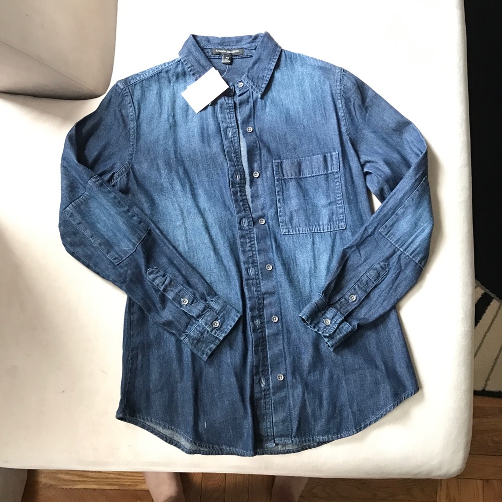 NEW Banana Republic dark denim shirt, w/ tag